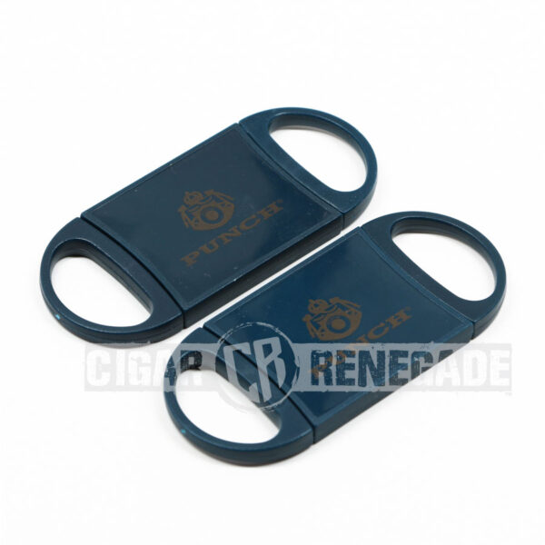 Punch Double Blade Stainless Steel Exact-Cut Cigar Cutter - Blue/Gold
